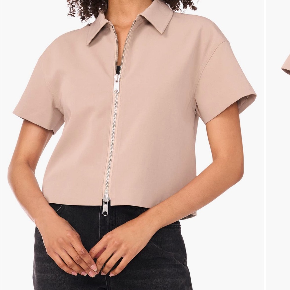 1. State Women's Beige Button Down Shirt